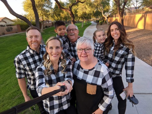 Our family selfie for Christmas 2020. Michael, Kelsa, Jane, Jill, Carmen, Bill, Alex and Michael.